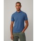 Hackett London Blaues, schmal geschnittenes Poloshirt