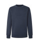 Hackett London Sweatshirt Am Präglad marinblå