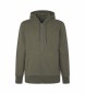 Hackett London Green zip hooded sweatshirt