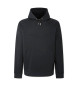 Hackett London Präglad sweatshirt med huva svart