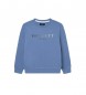 Hackett London Sweatshirt Logo Druck blau