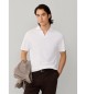 Hackett London Texture Honeycomb polo shirt white
