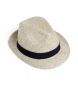 Hackett London Beżowy słomkowy kapelusz Trilby