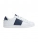 Hackett London Harper Monogram Leather Sneakers branco