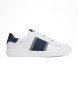 Hackett London Bond Straps leather trainers white