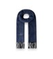 Hackett London Twill Wool Cash sjaal marineblauw
