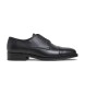 Hackett London Burton Edge Leder Blücher Schuhe schwarz