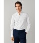 Hackett London texturerad enfärgad skjorta tailored fit vit
