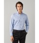 Hackett London Camisa Flannel Multi Trim azul claro