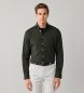 Hackett London Shirt in Garment-Dyed-Optik, Tailored Fit, grün