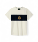 Hackett London T-shirt con pannello a stemma, color bianco sporco