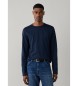 Hackett London Maglietta a maniche lunghe Pima blu marino