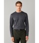Hackett London Maglietta a maniche lunghe Pima grigia