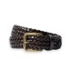 Hackett London Brown Plait leather belt