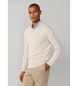 Hackett London Jersey Cotton Silk V Neck beige