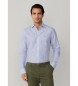 Hackett London Camisa Ess Linen Bengal blue