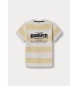 Hackett London T-shirt Festival Stripe giallo pastello