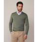 Hackett London Gmd V green jumper