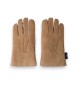 Hackett London Luvas de couro Sherling Handstitch beige
