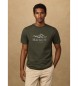 Hackett London Klasyczny zielony t-shirt Peaks fit