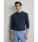 Hackett London Honeycomb Stitch Crew blue