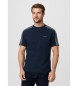 Hackett London T-shirt met navy classic fit-band