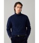 Hackett London Jersey de cuello alto Argyle marino
