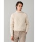 Hackett London Jersey de cuello alto Argyle blanco roto
