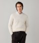 Hackett London Maglione Duo Stitch Crew bianco sporco