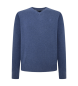 Hackett London Pull bleu à col en V