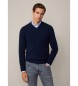 Hackett London Strickpullover in V-Navy