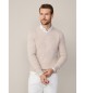 Hackett London Beigefarbener Pullover mit V-Ausschnitt