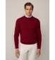 Hackett London Pulover Lw Cable Crew maroon