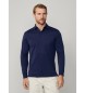Hackett London Gemerceriseerd navy poloshirt
