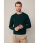 Hackett London Merino Cash Mix Crew zelena