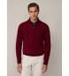 Hackett London Merino jumper Cash Mix Hz red