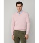Hackett London Camisola Merino Mix cor-de-rosa