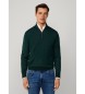 Hackett London Maglione verde in lana e seta