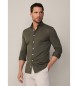 Hackett London Camisa verde piqué