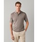 Hackett London Polo misto lana merino e seta fit classico beige