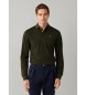 Hackett London Green Slim Fit Logo Long Sleeve Polo Shirt
