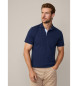 Hackett London Marineblå poloshirt med selvedge-lukning