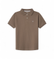 Hackett London Polo com logótipo pequeno castanho