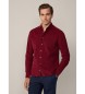 Hackett London Smart Babycord maroon shirt