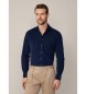 Hackett London Slim Babycord navy overhemd