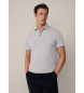 Hackett London Graues Twill-Poloshirt