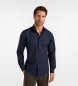 Harmont & Blaine Marineblaues Stretch-Popeline-Hemd