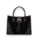 Hispanitas Czarna zamszowa torba typu tote