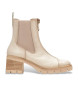 Hispanitas Beige leather Chelsea ankle boots