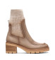 Hispanitas Ingrid beige leather ankle boots -Heel height 6cm